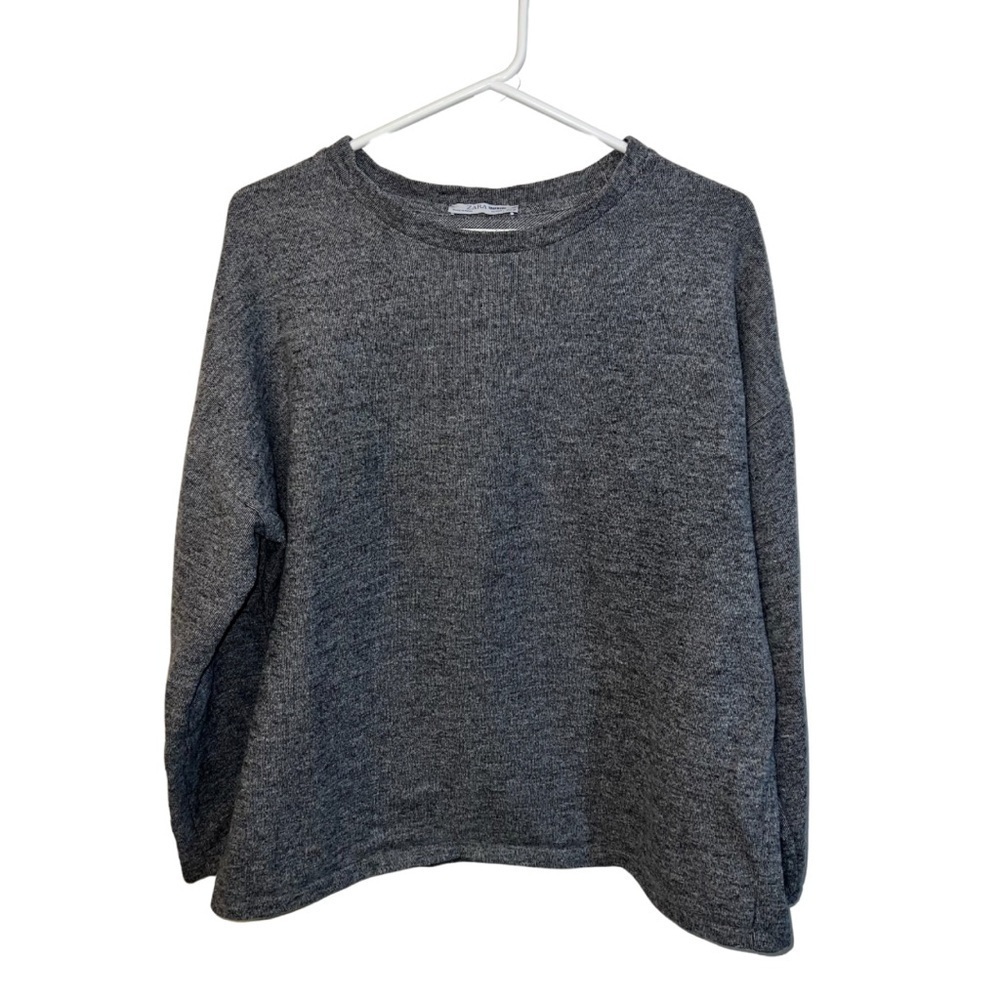 Zara Gray Boxy Sweatshirt L